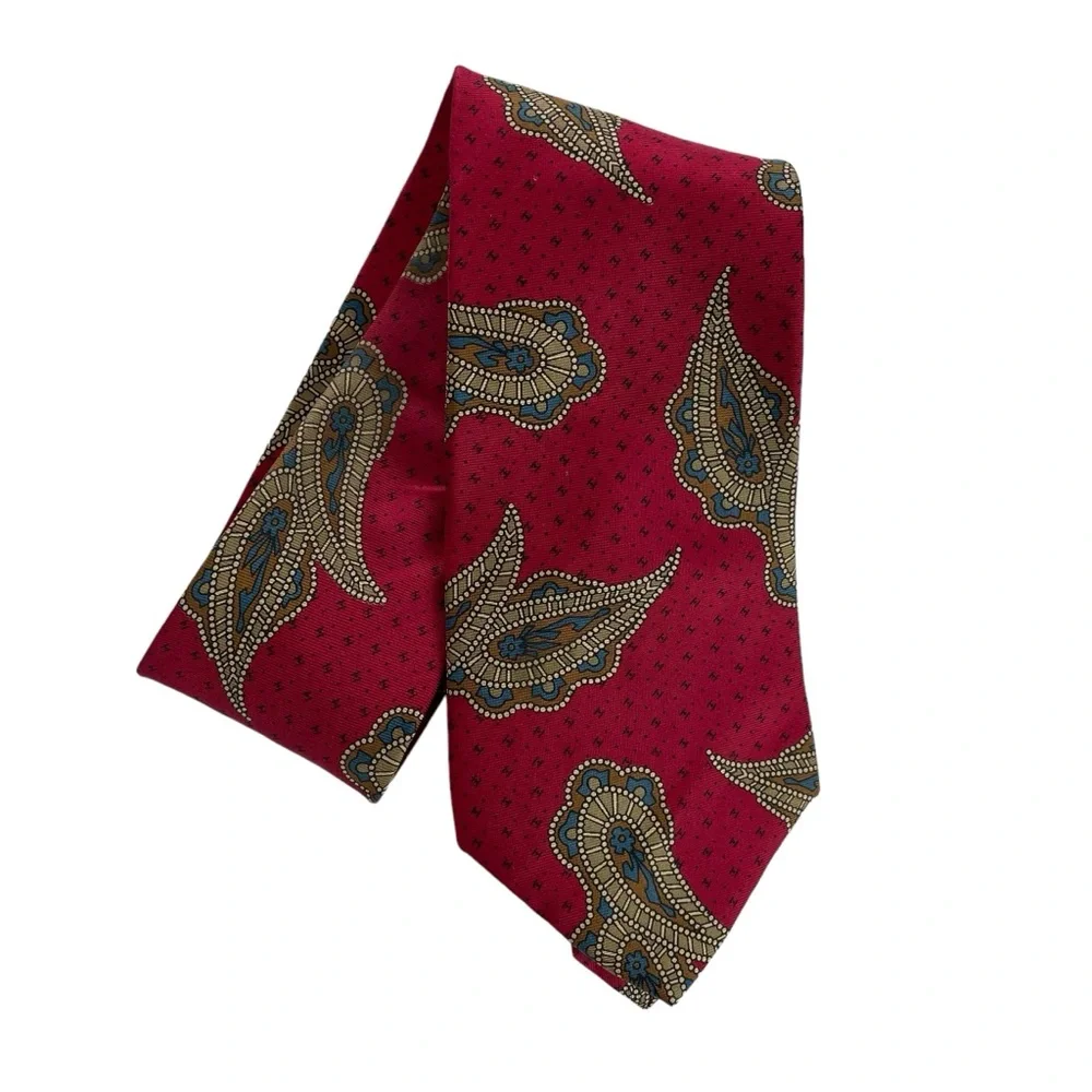 Liberty of London Mens Necktie‎ Silk Tie Burgundy Paisley